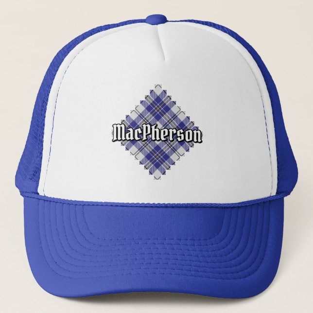 Clan MacPherson Blue Dress Tartan Trucker Hat (Front)
