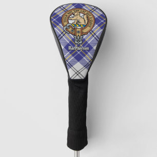 Clan MacPherson Crest over Blue Dress Tartan Golf Head Cover