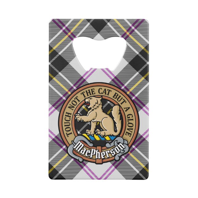 Clan MacPherson Crest over Dress Tartan (Front)