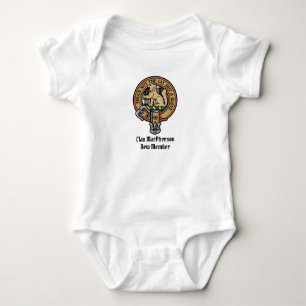 Clan MacPherson Crest over Dress Tartan Baby Bodysuit