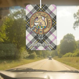 Clan MacPherson Crest over Dress Tartan Car Air Freshener