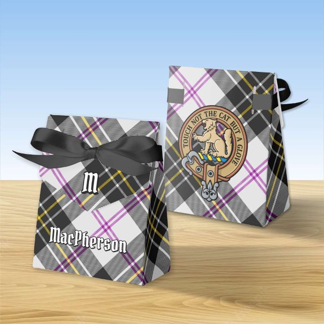 Clan MacPherson Crest over Dress Tartan Favour Box (Creator Uploaded)