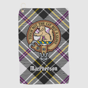 Clan MacPherson Crest over Dress Tartan Golf Towel