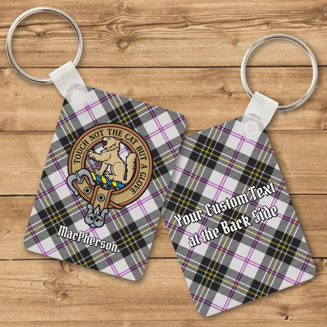 Clan MacPherson Crest over Dress Tartan Keychain (Creator Uploaded)