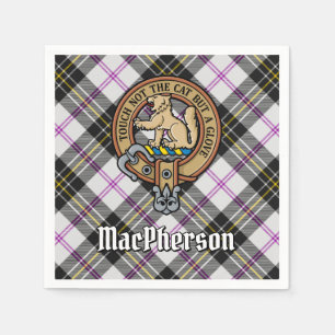 Clan MacPherson Crest over Dress Tartan Napkin