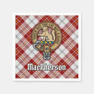 Clan MacPherson Crest over Dress Tartan Napkin