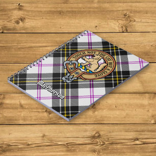 Clan MacPherson Crest over Dress Tartan Notebook