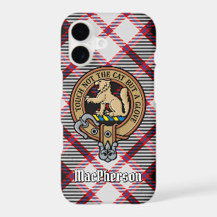 Clan MacPherson Crest over Hunting Tartan
