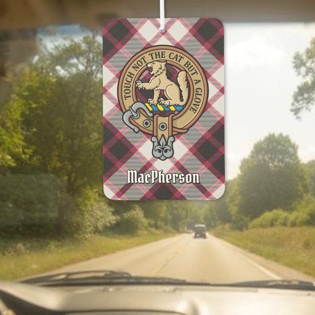 Clan MacPherson Crest over Hunting Tartan Car Air Freshener (Creator Uploaded)
