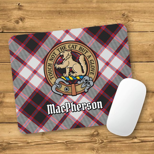 Clan MacPherson Crest over Hunting Tartan Mouse Mat (Creator Uploaded)