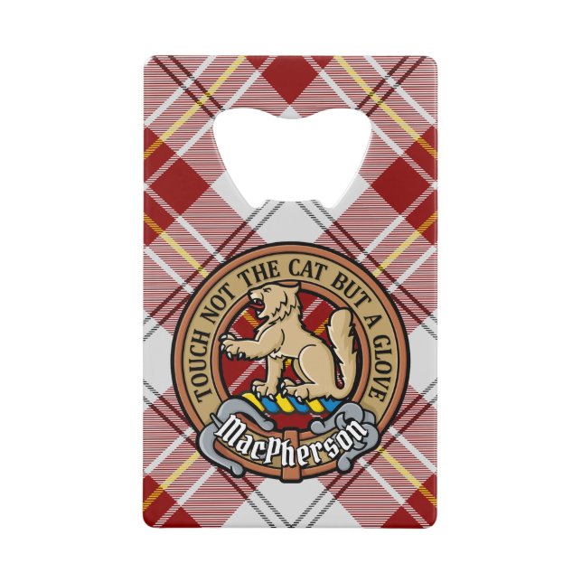 Clan MacPherson Crest over Red Dress Tartan (Front)