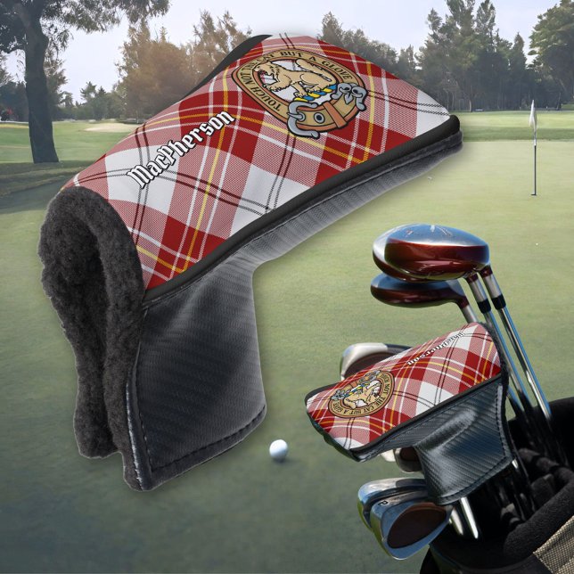 Clan MacPherson Crest over Red Dress Tartan Golf Head Cover (Creator Uploaded)