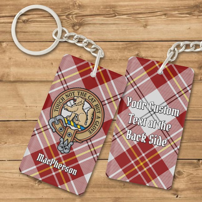 Clan MacPherson Crest over Red Dress Tartan Key Ring (Creator Uploaded)