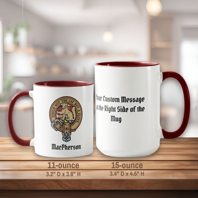 Clan MacPherson Crest over Red Dress Tartan Mug (Creator Uploaded)