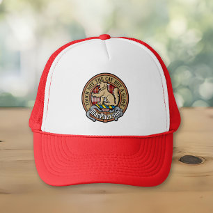 Clan MacPherson Crest over Red Dress Tartan Trucker Hat