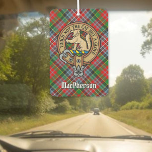Clan MacPherson Crest over Tartan Air Freshener