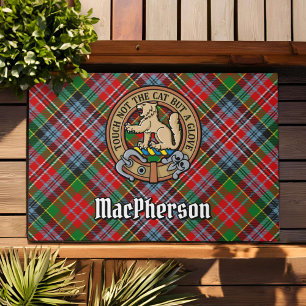 Clan MacPherson Crest over Tartan Doormat
