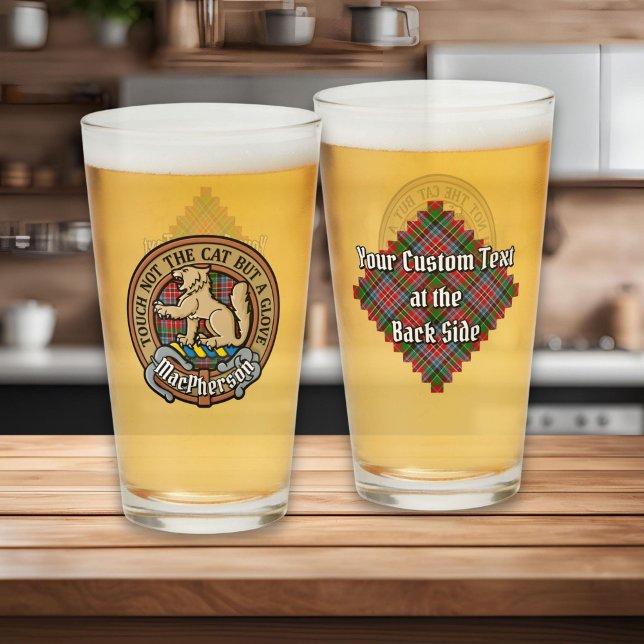 Clan MacPherson Crest over Tartan Glass (Creator Uploaded)