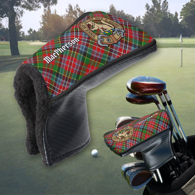 Clan MacPherson Crest over Tartan Golf Head Cover (Creator Uploaded)