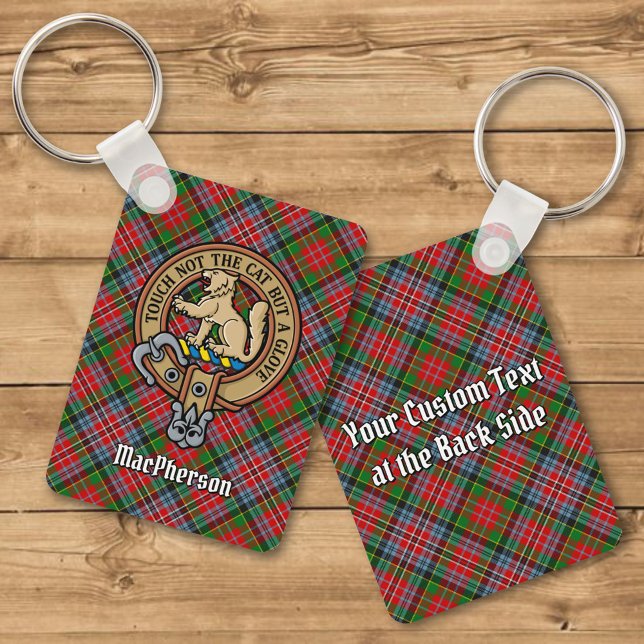 Clan MacPherson Crest over Tartan Keychain (Creator Uploaded)