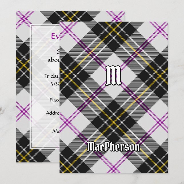 Clan MacPherson Dress Tartan Invitation (Front/Back)