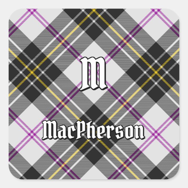 Clan MacPherson Dress Tartan Square Sticker (Front)