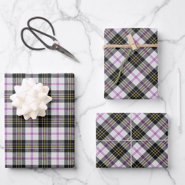 Clan MacPherson Dress Tartan Wrapping Paper Sheets (Front)
