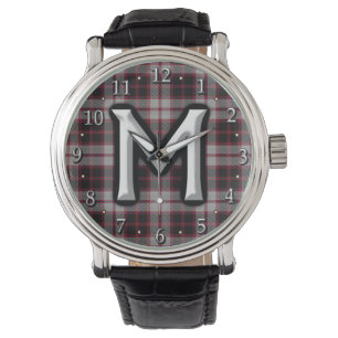 Clan MacPherson Letter M Monogram Tartan Watch
