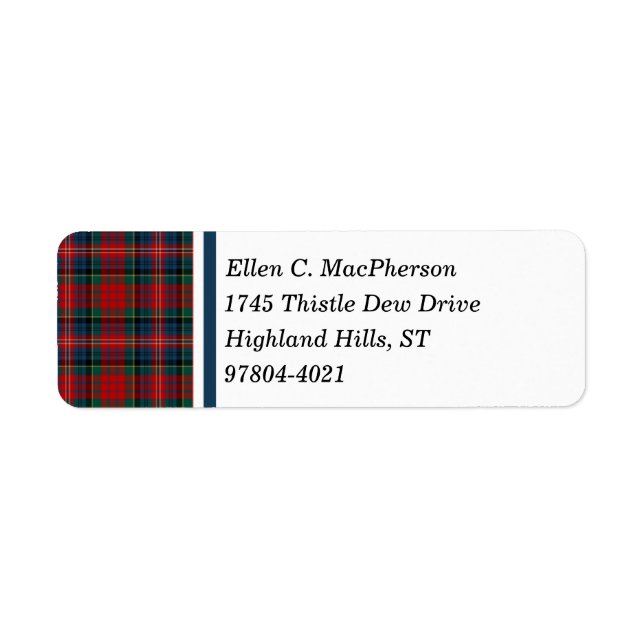 Clan MacPherson Red and Blue Scottish Tartan (Front)