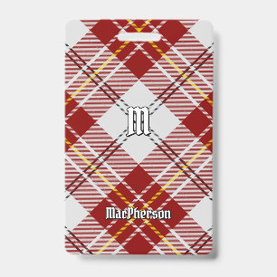 Clan MacPherson Red Dress Tartan Badge ID Badge