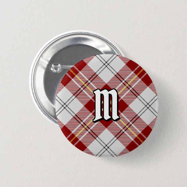 Clan MacPherson Red Dress Tartan Button (Front & Back)