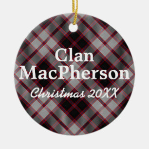 Clan MacPherson Scottish Tartan Ceramic Tree Decoration