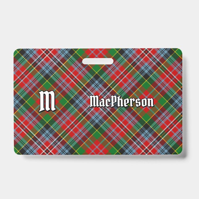 Clan MacPherson Tartan Badge ID Badge (Front)