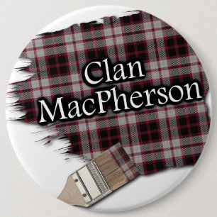 Clan MacPherson Tartan Paint Brush 6 Cm Round Badge