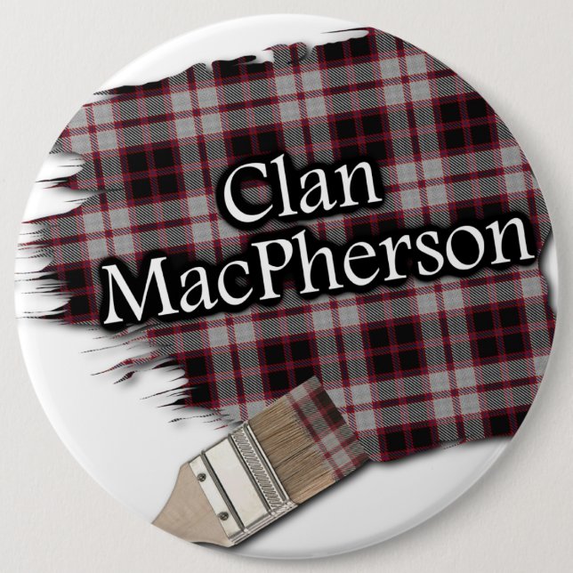 Clan MacPherson Tartan Paint Brush 6 Cm Round Badge (Front)