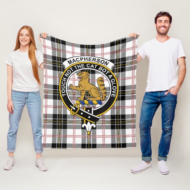 Clan MacPherson Tartan Plaid Fleece Blanket (In Situ)