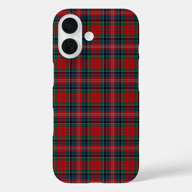 Clan MacPherson Tartan Red and Royal Blue Plaid Case-Mate iPhone Case (Back)
