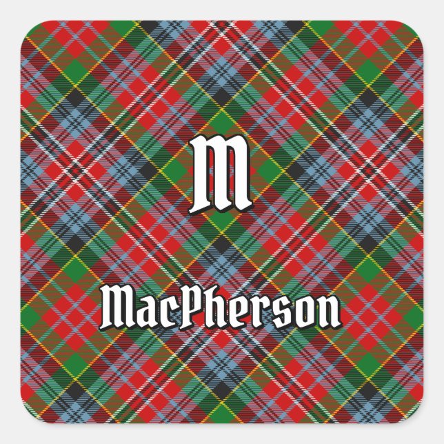 Clan MacPherson Tartan Square Sticker (Front)