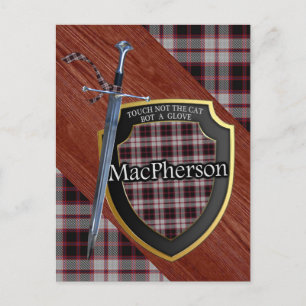 Clan MacPherson Tartan Sword & Shield Postcard