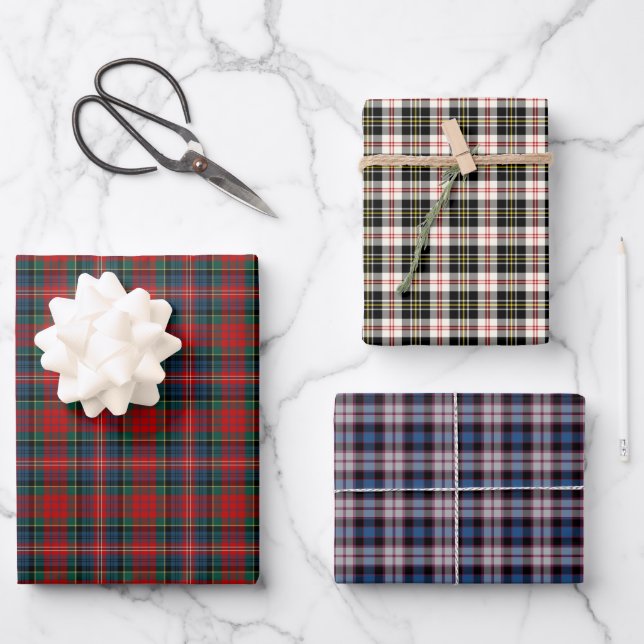 Clan MacPherson Tartan Variations Wrapping Paper Sheet (Front)