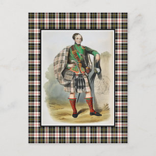 Clan MacPherson Vintage Illustration Tartan Frame Postcard