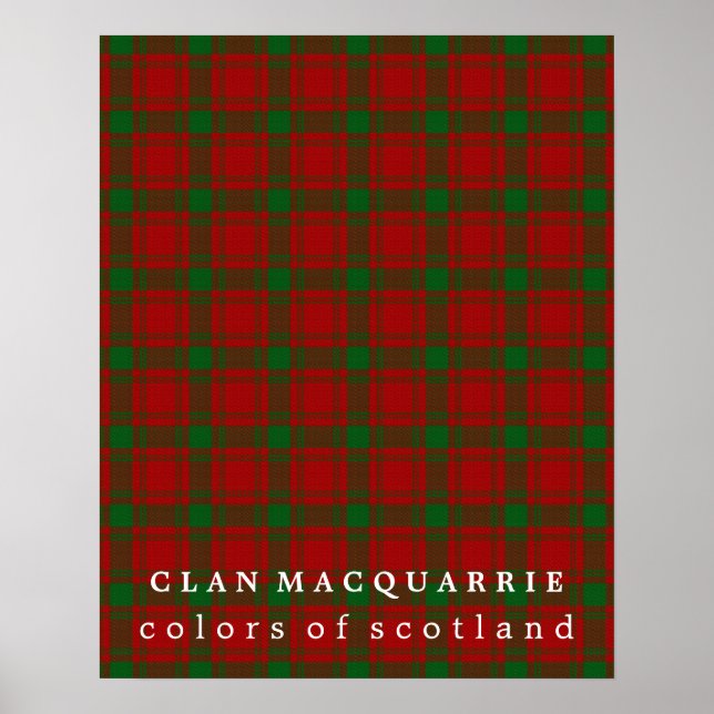 Clan MacQuarrie Colours of Scotland Tartan Poster (Front)