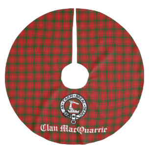 Clan MacQuarrie Tartan and Crest Brushed Polyester Tree Skirt