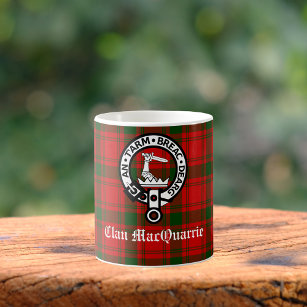 Clan MacQuarrie Tartan and Crest Coffee Mug