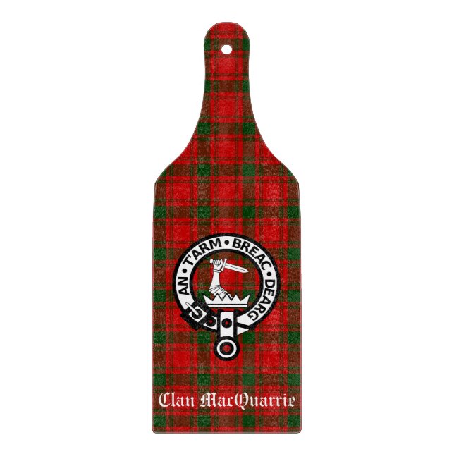 Clan MacQuarrie Tartan and Crest   Cutting Board (Front)