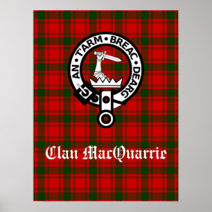Clan MacQuarrie Tartan and Crest Poster