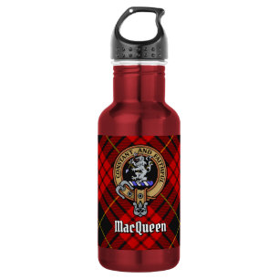 Clan MacQueen Crest over Tartan 532 Ml Water Bottle