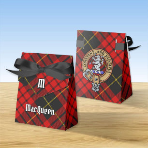 Clan MacQueen Crest over Tartan Favour Box