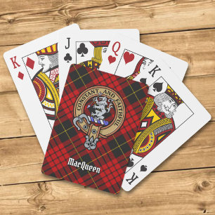 Clan MacQueen Crest over Tartan Playing Cards