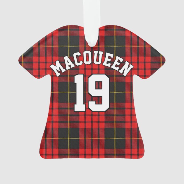 Clan MacQueen Tartan Christmas Jersey Ornament (Back)